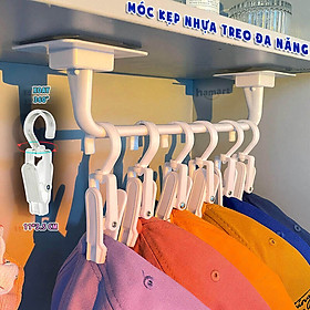 Mua SET 5 Móc Kẹp Phơi Đồ Lót Treo Tất Mũ Dép Xoay 360º Nhựa Cứng Chịu Tải Lớn Đa Năng Tiện Lợi