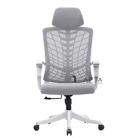 Ghế xoay lưng lưới nệm vải khung nhựa trắng CM4540-2M Nội thất Capta