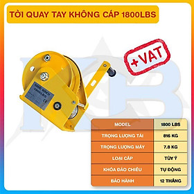 Mua Tời Quay Tay Không Cáp 1800LBS Tải Trọng 816Kg(VAT)