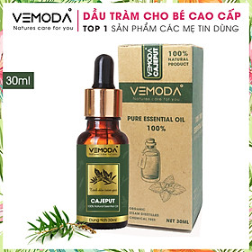 Dầu tràm cho bé cao cấp, an toàn. Tinh dầu Tràm gió Vemoda giúp giữ ấm, kháng khuẩn và chăm sóc bé yêu (Sản phẩm thiên nhiên). Dung tích 30ml