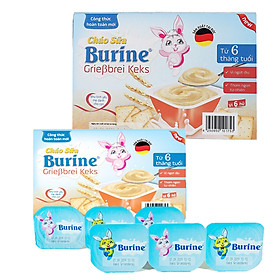Combo 2 vĩ Cháo sữa Burine Vị Bích Quy (Vỉ 6 x 50g)