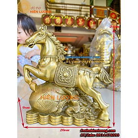 Mua Tượng Ngựa Cưỡi Bao Tiền Màu Vàng Cao 21cm Bằng Đồng - Tượng 12 Con Giáp