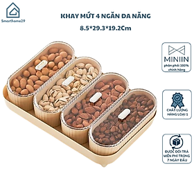 Mua Khay Mứt Tết 4 Ngăn Nắp Đậy Kín - Hộp Đựng Đựng Bánh Kẹo Tết  Nhựa PET + ABS Cao Cấp - Hàng Chính Hãng MINIIN