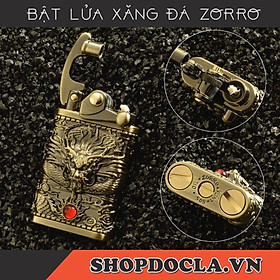 Mua Bật Lửa ZORRO Xăng Đá Z608 đồng nguyên khối điêu khắc hình rồng sang trọng