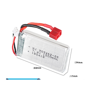 Mua Pin 7.4v 1500mah T Pin sạc đồ chơi điều khiển có mạch bảo vệ xả 25c