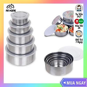 Bộ Thố Lạnh Inox 5 Món ANHOME , Bộ 5 Hộp Đựng Thực Phẩm Inox Có Nắp Đậy Cao Cấp