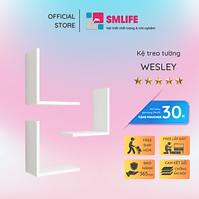 Mua Kệ gỗ trang trí phòng khách gia đình SMLIFE Wesley