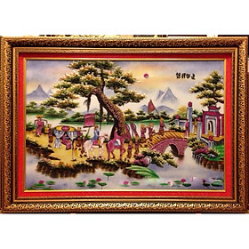 tranh đá quý-vinh quy bái tổ-td018