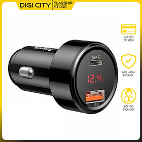 Tẩu Sạc Điện Thoại Trên Ô Tô Hỗ Trợ Sạc Nhanh 45W Công Nghệ USB PD, Qualcomm Sạc Nhanh QC 3.0 - Hàng Chính Hãng Baseus