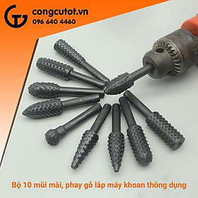 Mua Bộ 10 mũi mài  mũi phá gỗ  quay gỗ thép 45 trục 6 ly vỉ nhựa