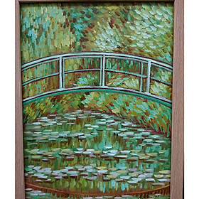 Tranh Sơn Dầu Vẽ Tay 30x40cm -  Cầu Nhật Bản (Monet)