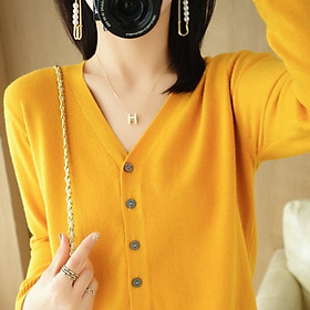 Áo khoác len cardigan nữ chất len dệt kim mềm mịn co giãn trẻ trung mùa thu đông mã VAA0435