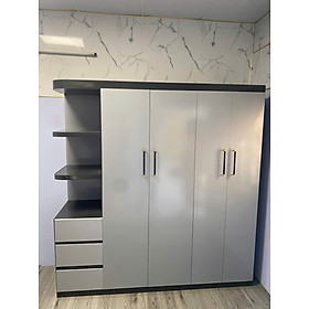 Tủ áo kèm kệ trái Tundo KT 2m x 1m8 x sâu 48