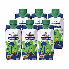 COMBO6 HỘP NƯỚC DỪA TƯƠI ORGANIC UHT VIETCOCO 330ML