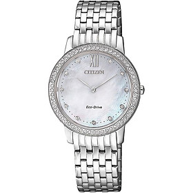 Đồng Hồ Citizen Nữ Đính Đá Swarovski Dây Kim Loại Máy Eco-Drive EX1480-82D - Mặt Xà Cừ (29.4mm)