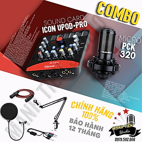 Bộ Combo Thu âm, livestream Takstar PC K320 + Soundcard Icon Upod Pro + Full Phụ Kiện - Kẹp lọc micro bàn, màng lọc micro, dây livestream, dây XLR - Hỗ trợ thu âm, livestream, karaoke online chuyên nghiệp - Hàng chính hãng