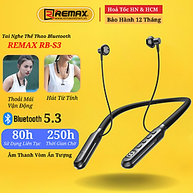 Mua Tai nghe Bluetooth thể thao quàng cổ Remax RB-S3 Nghe nhạc 80h liên tục - Hàng Chính Hãng Remax