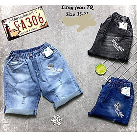 Quần đùi cho bé trai phối đồ phong cách size 30-70kg chất jeans co giãn mềm mịn mát