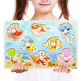 Đồ chơi bảng ghép hình bằng gỗ có núm loại tốt nhiều chủ đề cho bé yêu vừa chơi vừa phát triển tư duy –DC026