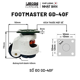 Bánh xe tăng chỉnh foot master, bánh xe sử dụng cho máy móc thiết bị