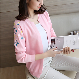 Áo Len Nữ Kiểu Khoác Cardigan Thời Trang Korea Thu Đông Họa Tiết Hoa Thêu ALNO20 MayHomes