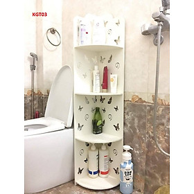 Mua KỆ GÓC KGT01 - KỆ GÓC 4 TẦNG BẰNG GỖ MÀU TRẮNG HỌA TIẾT HOA ĐƠN