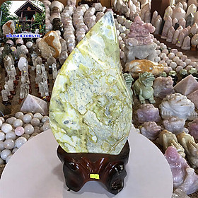 Trụ Đá Phong Thủy Đá Cẩm Thạch Xanh Lá CT06 nặng 10.6kg kích thước 41x19.5cm – vật phẩm phong thủy may mắn