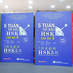 Sách - 5 Tuần Thi Đậu HSK Cấp Độ 5 - Sách luyện thi tiếng Hoa  độc quyền Nhân Văn 