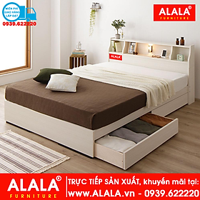 Giường ngủ ALALA07 gỗ HMR chống nước - www.ALALA.VN - 0939.622220