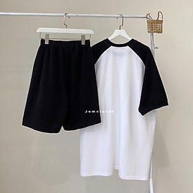 Bộ đồ mặc nhà quần đùi áo ngắn tay vải thun cotton size từ 40-62KG, nữ thời trang