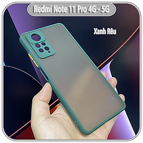 Ốp lưng nhám viền màu chống sốc cho Xiaomi Redmi Note 11 Pro - Hàng nhập khẩu