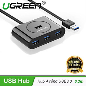 Bộ chia USB 3.0 ra 4 cổng dài 0.3m - Hub USB 3.0 Ugreen 20290-20291 - Hàng chính hãng