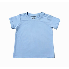 Áo thun cổ tròn trơn không in thêu chất cotton cho bé trai từ 30kg đến 45kg
