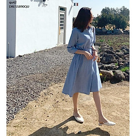 DRESS797 ĐẦM SƠ MI PHỐI THẮT LƯNG
