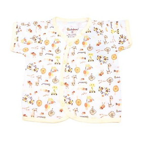 Sơ sinh - Áo sơ sinh cổ tim ngắn thiết kế in nhiều hình BABIBOO- BB45