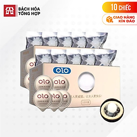 Hộp 5 cái Bao cao su OLO 0.01 Trắng có Bi - Siêu mỏng, bi tăng kích thước