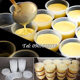 Bộ 50 khuôn bánh Flan hình tròn – Loại có nắp – Mã số 1047