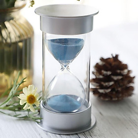 Inkfish silver cover hourglass blue sand 10 minutes 1978 time timer decoration study desk desk shelf decoration send friends children creative birthday learning gift walking time