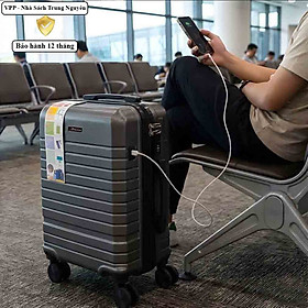 Vali nhựa ABS Xbags Dark Titan Pro XB 6104 – Vali khóa TSA – Vali du lịch có cổng sạc USB – Bền đẹp, chống va đập, bánh xe 360°