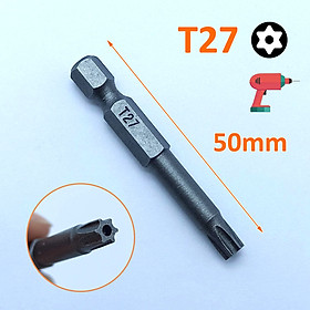 Mua Đầu bắt vít hình sao lỗ T27 dài 50 mm chuôi lục thép S2