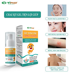 Gel Bôi Da Ngăn Ngừa Mụn, Giảm Thâm Sẹo Do Mụn, Gel Nano Bạc Family Shark VIPHAR, Chai 20g