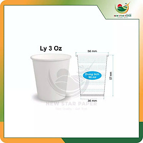 Ly giấy 3oz~80ml - Lốc 50 ly giấy trơn