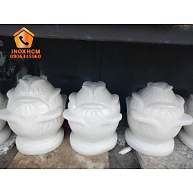 Mua Tượng Sen Đá Cẩm Thạch Màu Trắng Cao 18cm - Nhận Điêu Khắc Ttượng Đá Theo Yêu Cầu Khách Hàng