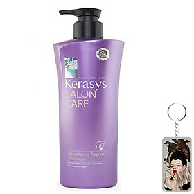Dầu gội mềm mượt Kerasys Salon Care Straightening Hàn Quốc 600ml - Dành cho tóc thẳng + Tặng kèm móc khoá