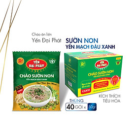 [Thùng 40 gói x 50gram] Cháo Sườn Non Yến Mạch Đậu Xanh - Yến Đại Phát, , thịt thật, yến mạch ngon, đậm đà hương vị