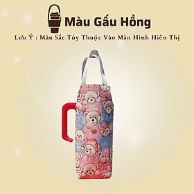 Túi đựng ly giữ nhiệt cho ly có tay cầm 1200ml , 1250ml Chất Liệu Simili In Họa Tiết