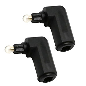 2x Toslink DIGITAL Optical AUDIO Cable Right Angle Male/Female Adapter