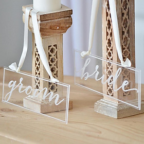 Bride Groom Acrylic Hanging Wedding Table Sign Wedding Venue Decoration