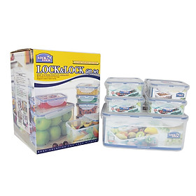 Mua Bộ 6 Hộp Bảo Quản Thực Phẩm Lock&Lock Classic Nhiều Kích Cỡ HPL836S (2 Hộp 350m  3 Hộp 800ml  1 Hộp 5.5L)- Dùng Được Trong Lò Vi Sóng / Máy Rửa Bát