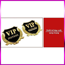 Logo trang tri xe,Lô Gô VIP Motor Gắn Xe Ô Tô (vàng) 206277-2